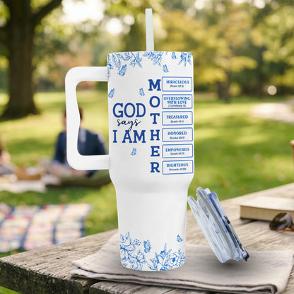Christian Gifts For Mom, Mom Gift Tumbler With Handle 40oz, Christian Religious Moms Gifts, Birthday Gift for Moms, Stepmom, Mommy To Be from Daughter, Son or Family, Present for Women Faith