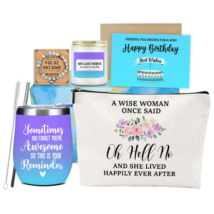 Birthday Gifts for Women, Inspirational Friendship Gifts, Funny Birthday Gift for Women Leader Daughter Bride Employee Boss Coworker Wife Anniversary Nurses Week Christmas Thank You Gift Basket Set
