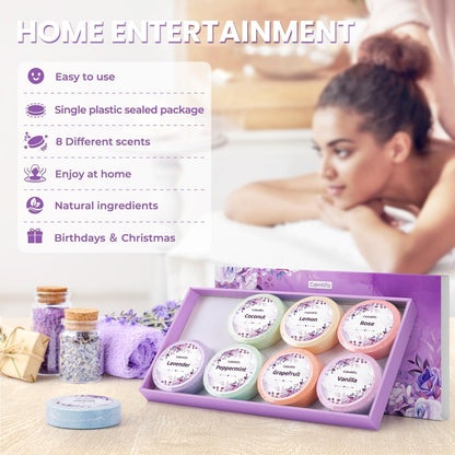 Shower Steamers 8 Pack - Organic & Natural Essential Fragrances for Teens and Adults - Mother's Day, White Elephant, Birthday Gifts for Women Teen Girls, Mom, Wife, GirlfriendWho Have Everything