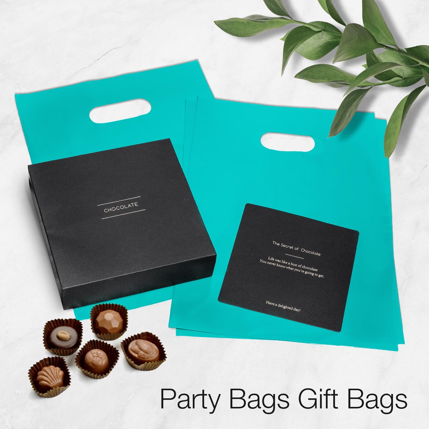 Choice Marts 100 Teal Bags for Small Business 9"x12" Perfect For Merchandise And Retail Extra Thick 1.5Mil Glossy Thank You Bags With Handles