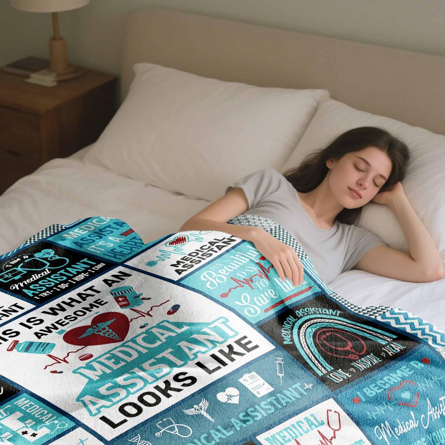 Medical Assistant Gifts for Women Men Bulk, Birthday Gifts for Medical Assistant, MA Gift Blanket 60" X 50", MA Week Appreciation Gift