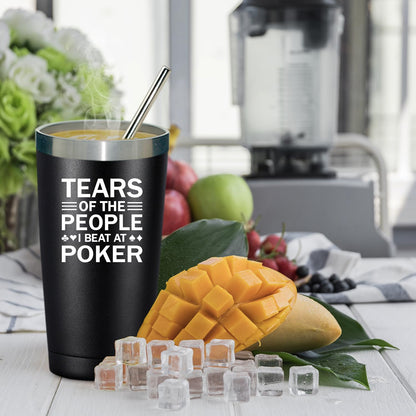 SpenMeta Poker Gifts for Men, Players, Lovers - Tears of the People I Beat at Poker - 20 Oz Tumbler Cup