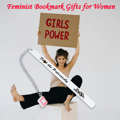 Feminist Gifts Bookmark for Women Girl Women's Rights Activist Inspirational Girls Power F the Patriarchy Gift for Sisters Female Friends Bookish Birthday Christmas Stocking Stuffers Keepsake