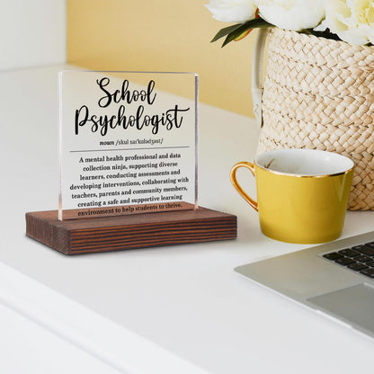 School Psychologist Gifts for Women, School Psychologist Office Sign, Thank You Gifts for School Psychologist, Funny Desk Signs for Women Office Acrylic Sign Plaque SL65