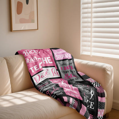 Dance Teacher Gift Blanket, Christmas Birthday Appreciation Gifts for Dance Teacher, Thank You Gift for Teachers Day, Retirement, Graduation, or End of Year（Pink, 60"X50"）