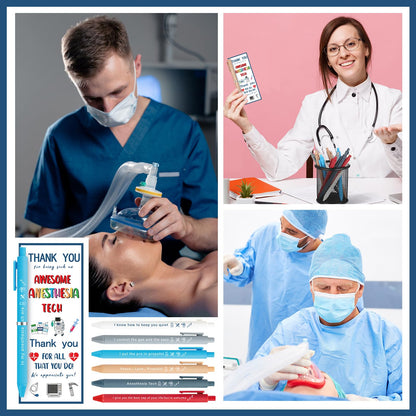 Crtiin 36 Sets Nurse Appreciation Gifts Bulk Funny Anesthesia Pens with Thank You Cards & Ties, Nurses Week Gift 2026, Medical Party Favors for Nursing Staff