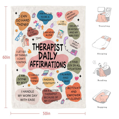 Therapist Gifts Blanket,Respiratory Physical Speech Massage Occupational Mental Health Therapist Gifts,Birthday Christmas Appreciation Thank You Gifts for Therapist,Therapist Throw Blanket 60inx50in