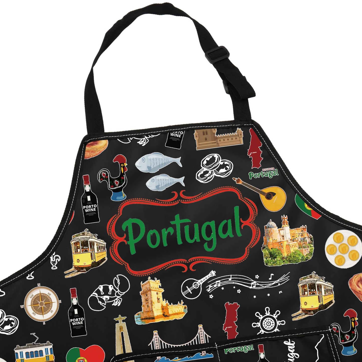 G2TUP Portugals Apron With Pockets Portugals Kitchen Gifts Portugal Cooking Apron Portuguese Gifts