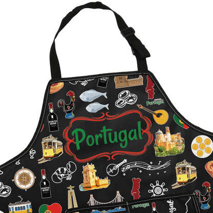 G2TUP Portugals Apron With Pockets Portugals Kitchen Gifts Portugal Cooking Apron Portuguese Gifts