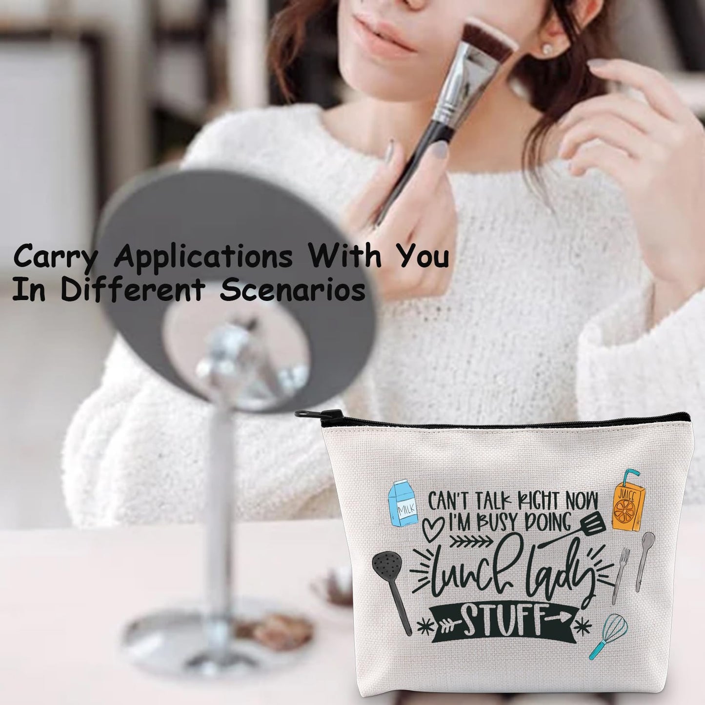 TSOTMO Lunch Lady Survival Kit Bag - Cafeteria Worker Zipper Pouch for Women - Thank You Gift for Lunch Crew