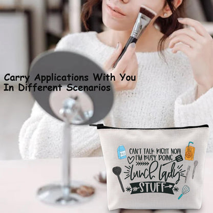 TSOTMO Lunch Lady Survival Kit Bag - Cafeteria Worker Zipper Pouch for Women - Thank You Gift for Lunch Crew