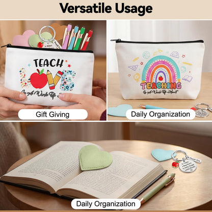 BESARME Teacher Appreciation Gifts Bulk, 16 Pcs Multi Color Large Bags, Pens, Keychains and Bookmarks for Teachers - for Teacher Appreciation Week Christmas Back to School and Retirement