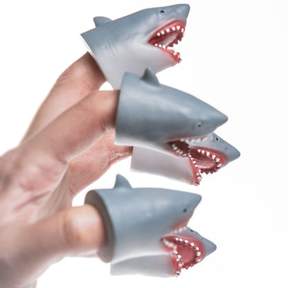 Shark Finger Puppet Set, Ocean Animal Puppet Show Theater Props, Novelty Toys Weird Stuff Gifts, 5 PCS