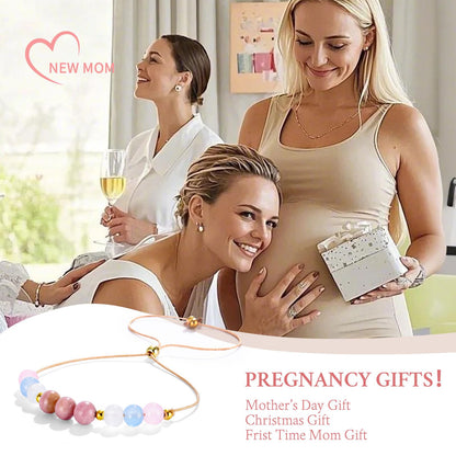 yupoxiu Healthy Pregnancy Gifts Natural Stone Bracelets for Pregnant Women, Pregnancy Gifts for Expecting Mom & First Time Mom, Mothers Day Christmas Jewelry