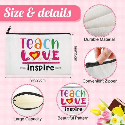 Shinymoon 28 Pcs Teacher Appreciation Gifts Bulk If You Can Read This Teacher Socks 14 Style Thank You Makeup Bags for Graduation Teachers Day Back to School Gifts(Vibrant,White,Polyester)