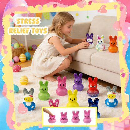 30Pcs Bunny Slow Rising Squishy Toys,Bulk Stress Relief Fidget Toy Squeeze Bunny for Kids,Treasure Chest Prizes, Classroom Prizes for Boys Girls