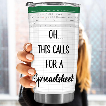 BECHUSKY Mugs For Accountants - Spreadsheet Gifts - This Calls for a Spreadsheet Tumbler - Spreadsheets Mug for Mentor Bosses Lady Manager Friend Leader Female Male Birthday - Boss Gift