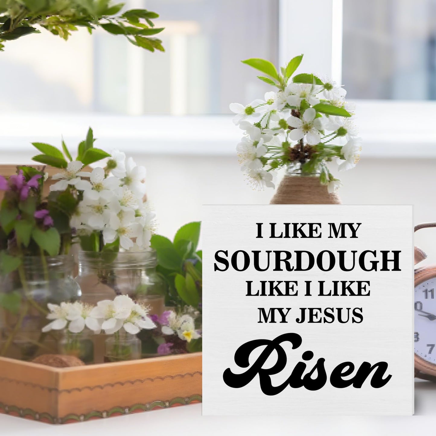 Sourdough Baking Gifts for Bakers, Funny Sourdough Kitchen Decor, Christian Baking Wooden Sign