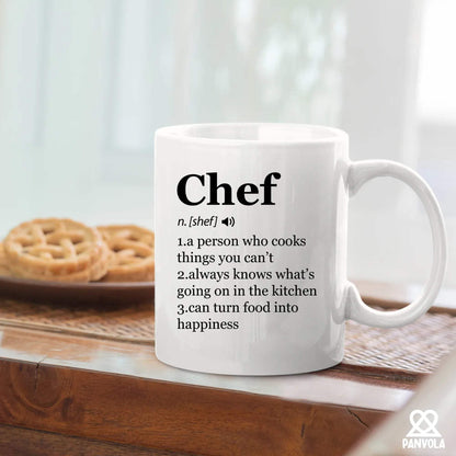 Panvola Chef Definition Mug Chef Gifts Cook Sous Chef Pasty Baker Baking Baking Gifts Culinary Student Teacher Head Chef Cooking Lovers Ceramic Mug 11 oz White