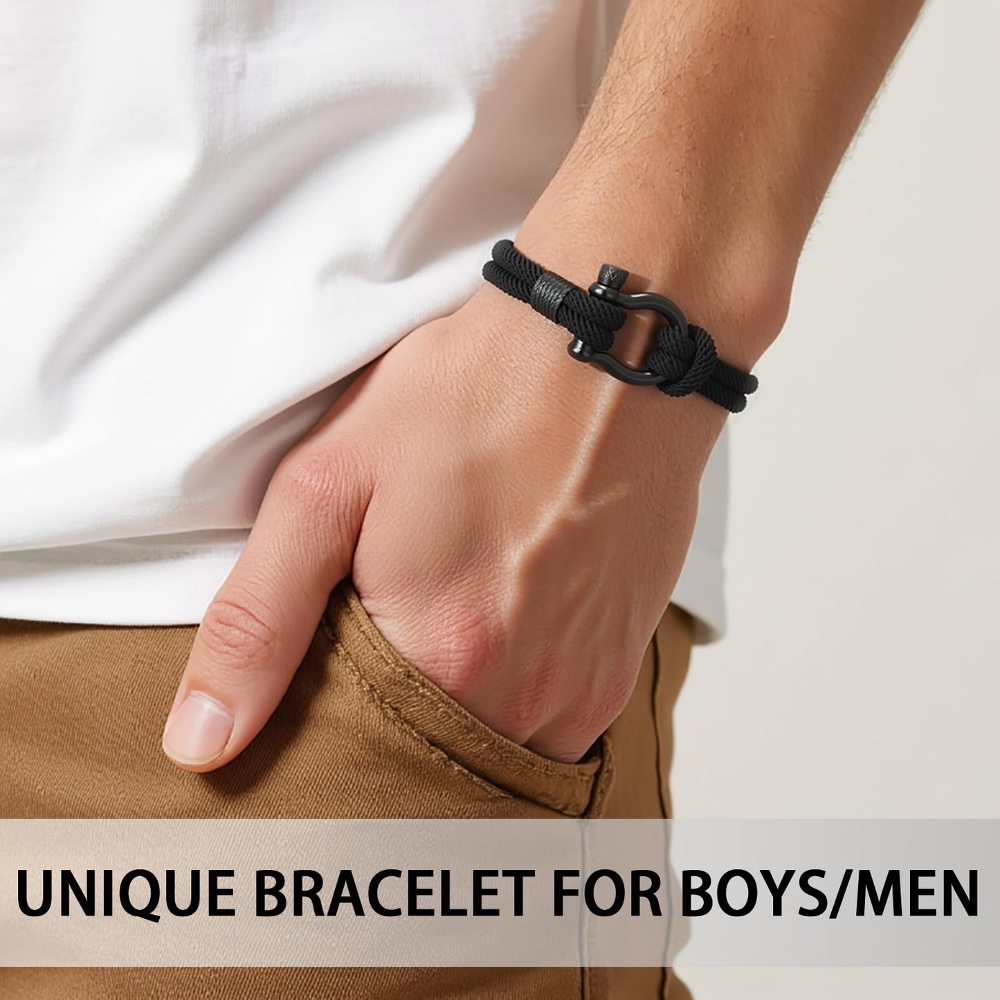 PINKDODO To My Boys Bracelet Gifts for Son Grandson Nephew Brother Bracelets Birthday Graduation Christmas Gifts for Teen Boys