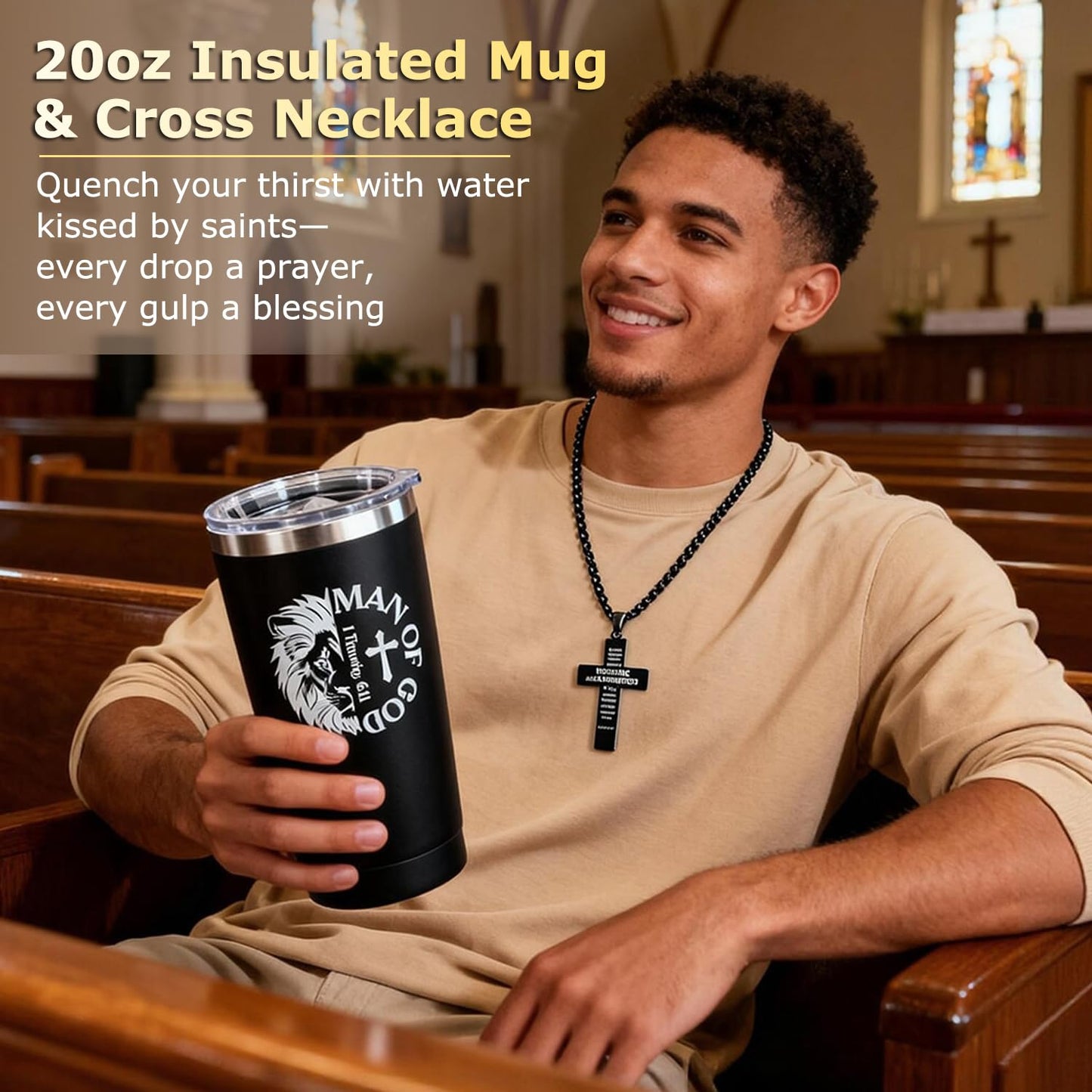 Christian Gifts For Men, Mens Easter Basket Stuffers, Catholic & Religious Gift For Men, God, Jesus, Faith Based Gifts With Prayer Jar, Bible Notebook, Encouragement Church Gifts For Pastor, Dad, Son