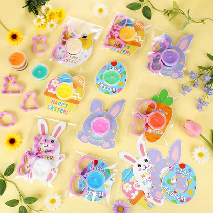 Tioncy 24 Pack Easter Classroom Gifts Bulk for Kids with Clay Molds Easter Basket Stuffers Air Dry Clay set with Mold Holiday Gifts for Classroom Party Favors