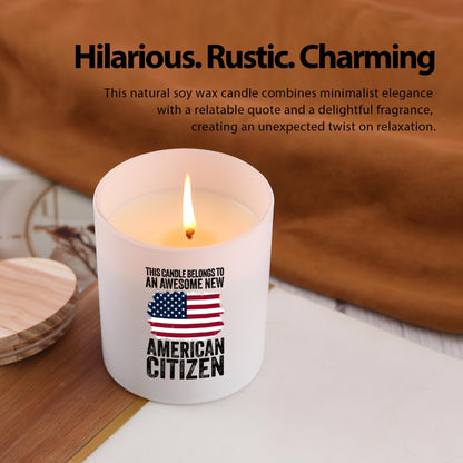 This Candle Belongs to an Awesome New American Citizen Citizenship Gifts for Family Friends American Flag Scented Candles Home Office Jar Candles Lavender Scent Soy Wax Candles 9.5 oz