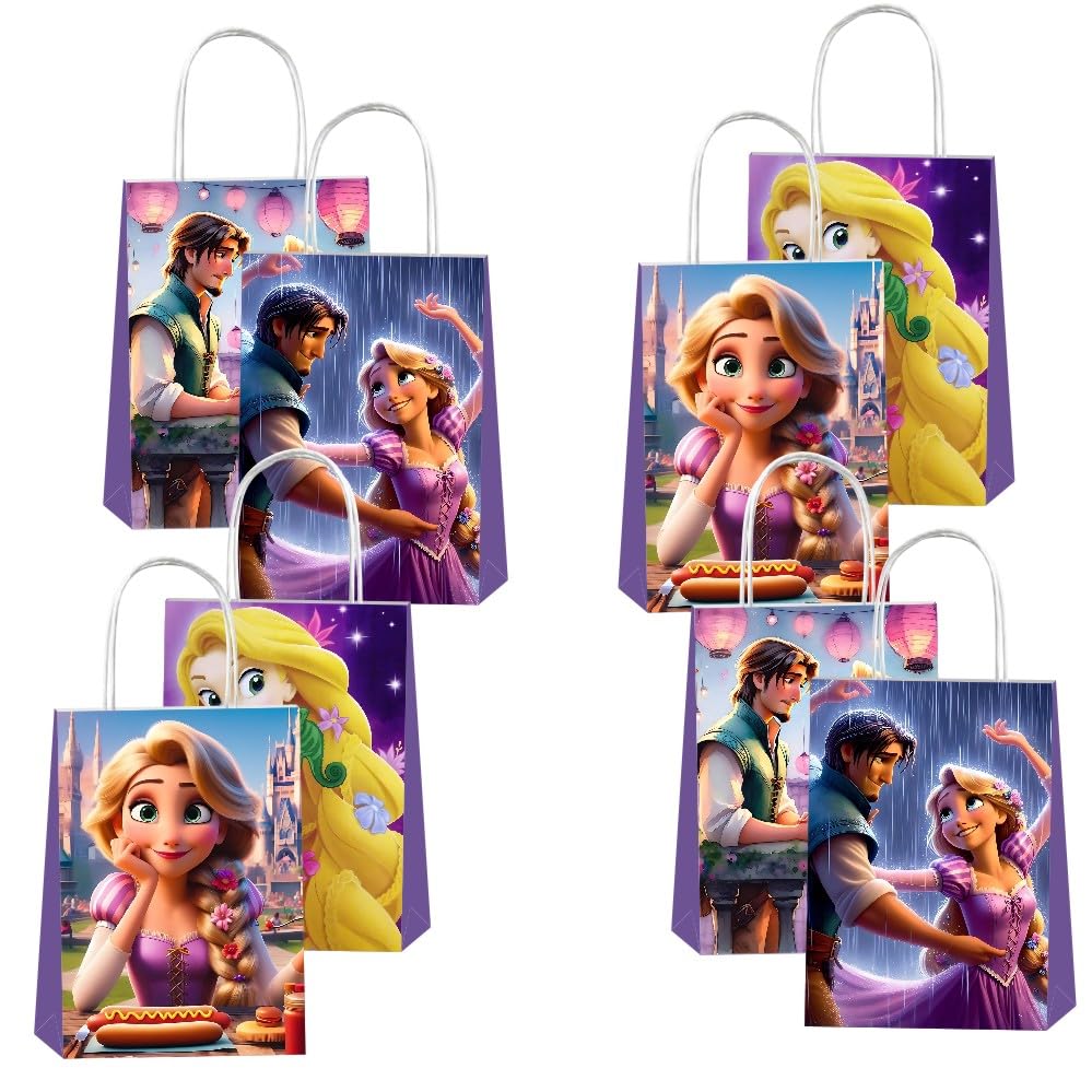 CICICO 12pcs Princess Gift Bags Goodie Bags with Handles for Kids Birthday Party Decorations Supplies