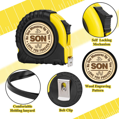 Son Gifts from Mom Dad, Birthday Gifts for Son, Gifts for Son, to My Son Birthday Graduation Wedding Gifts for Teens Adult Son in Law Bonus Step, Funny Engraved 10 FT Tape Measure Useful Tools