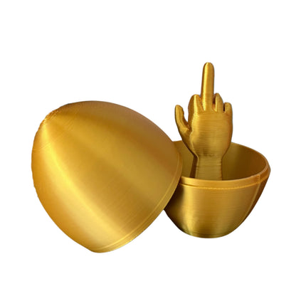Middle Finger Easter Egg – Funny Adult Easter Gag Gift, Flip Off Prank Egg for Adults, Coworkers & Friends – Hilarious Easter Basket Stuffer & Novelty Easter Decor (Shiny Gold, 1 Pack)