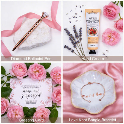 Ithmahco 15 PCS Maid of Honor Proposal Gifts, Will You Be My Maid of Honor Gifts from the Bride, Bridal Shower & Pre Wedding Spa Self Care Gift Box Set