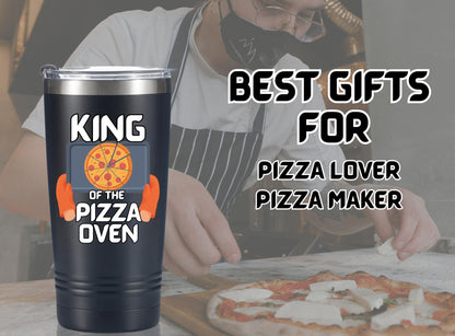 Onebttl Pizza Gifts for Pizza Makers Lovers for Christmas, Birthday, 20oz Stainless Steel Tumbler with Lid and Straw - Pizza Making Themed