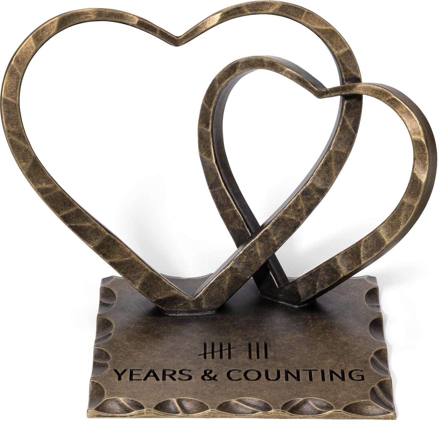 Vastsea 8 Year Anniversary Bronze Gifts - 8th Anniversary Wedding Handcrafted Hearts Sculpture for Her Him Couple Wife Husband, with Card & Gift Box