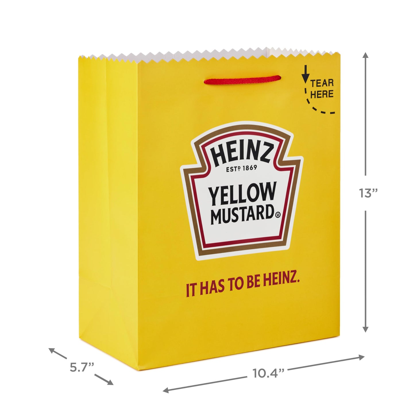 Hallmark Heinz 13" Large Gift Bags (2 Bags: Ketchup and Mustard) for Birthdays, Father's Day, Fourth of July