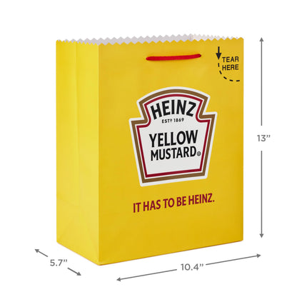 Hallmark Heinz 13" Large Gift Bags (2 Bags: Ketchup and Mustard) for Birthdays, Father's Day, Fourth of July