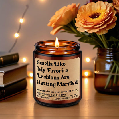 GSPY Scented Candle, Lesbian Wedding Gifts for Couples - Lesbian Engagement, LGBTQ Wedding Gifts for Bride, Her - Funny Mothers Day, Married, Engaged, Bridal Shower Ideas for Newlyweds, Queer, Friend