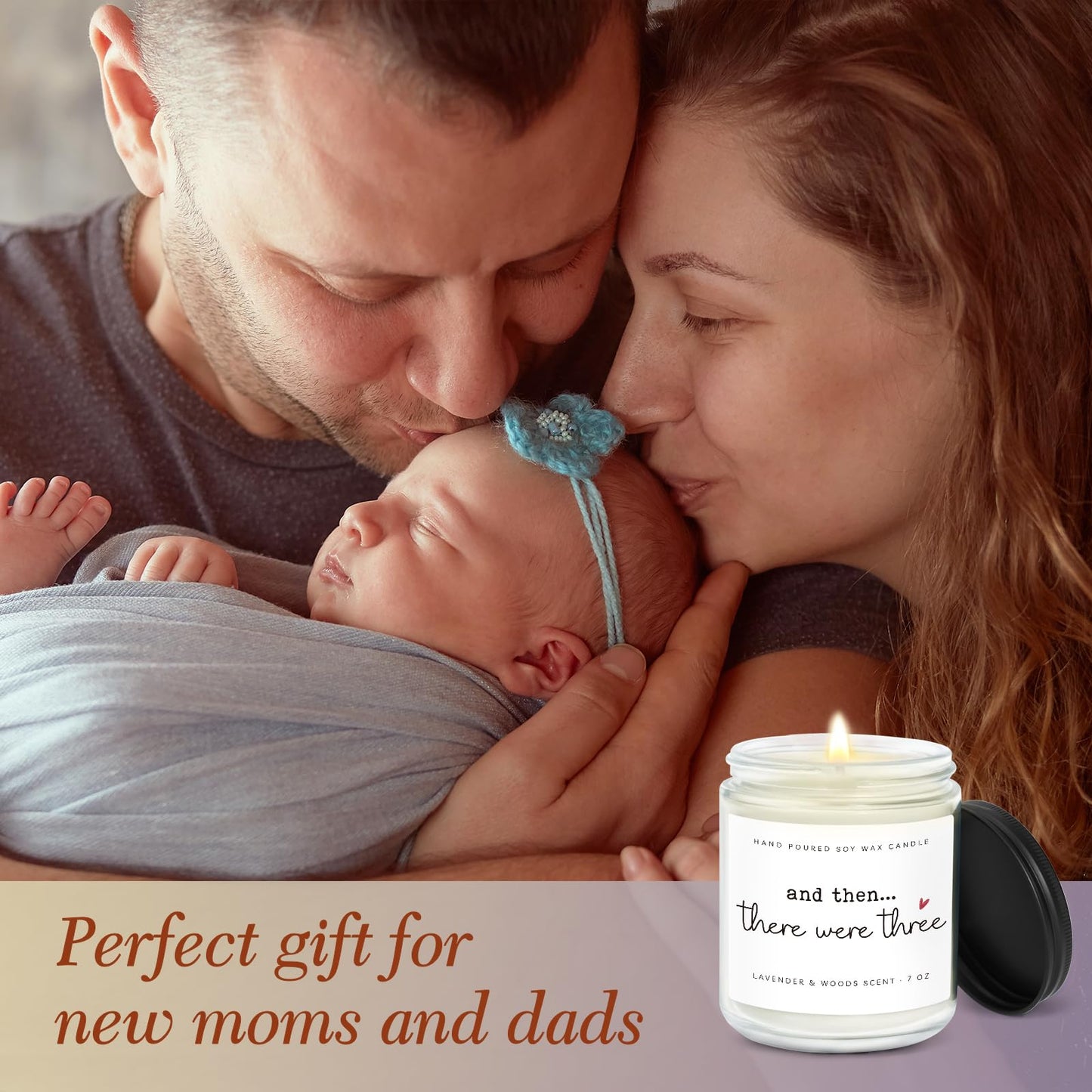 New Mom Gifts, Postpartum Gift for Moms, Gift for New Moms After Birth, New Parents Gifts for Couple, First Time Mom to Be - Lavender Scented Candle 7oz