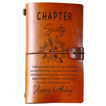 PRSTENLY 60th Birthday Gifts for Women, 140 Page Refillable Leather Journal 60th Birthday Gifts for Hers, 60 Year Old Birthday Gift for Mom Wife Sisters Friends Aunt Sister In Law Mother In Law