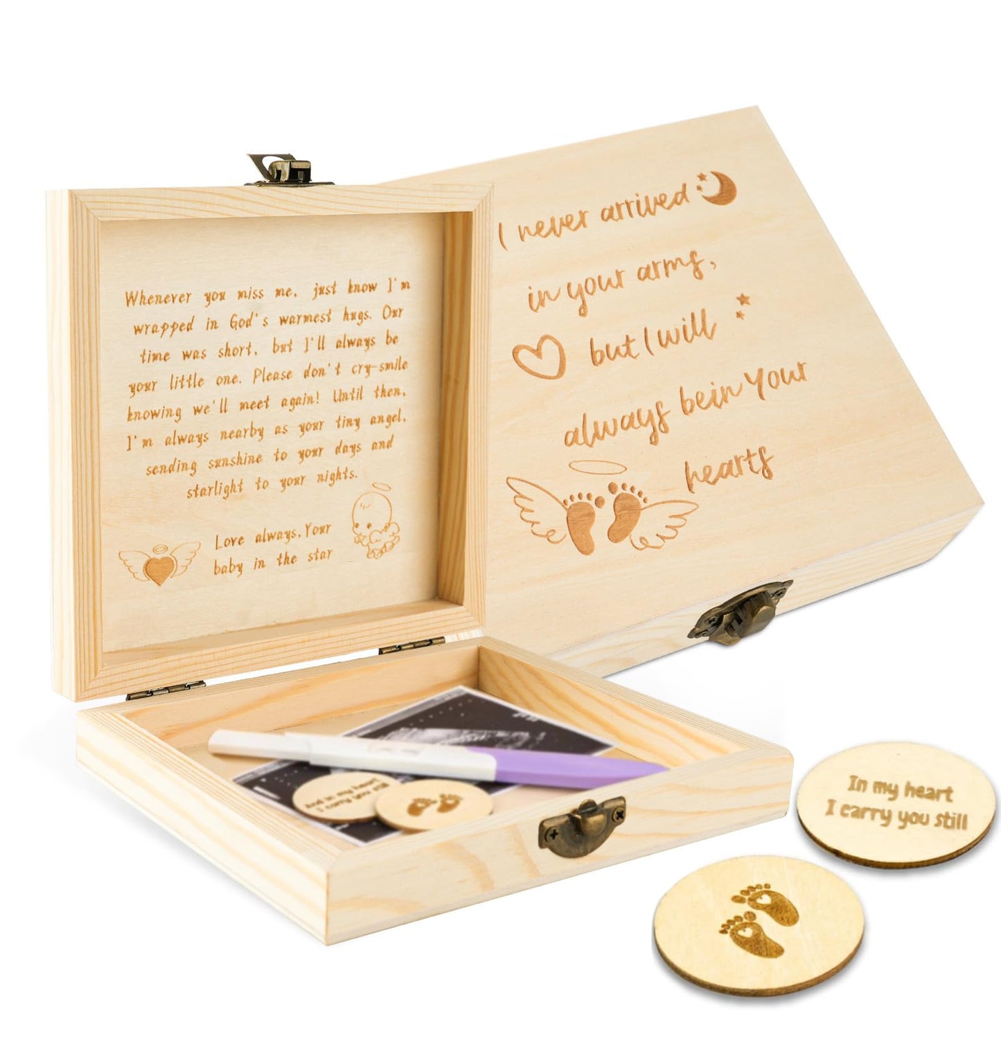 Miscarriage Memorial Box - Baby Keepsake Box for Mothers Parents, Pregnancy/Infant Loss Angel Baby Memory Loss of Baby Sympathy Gift Bereavement