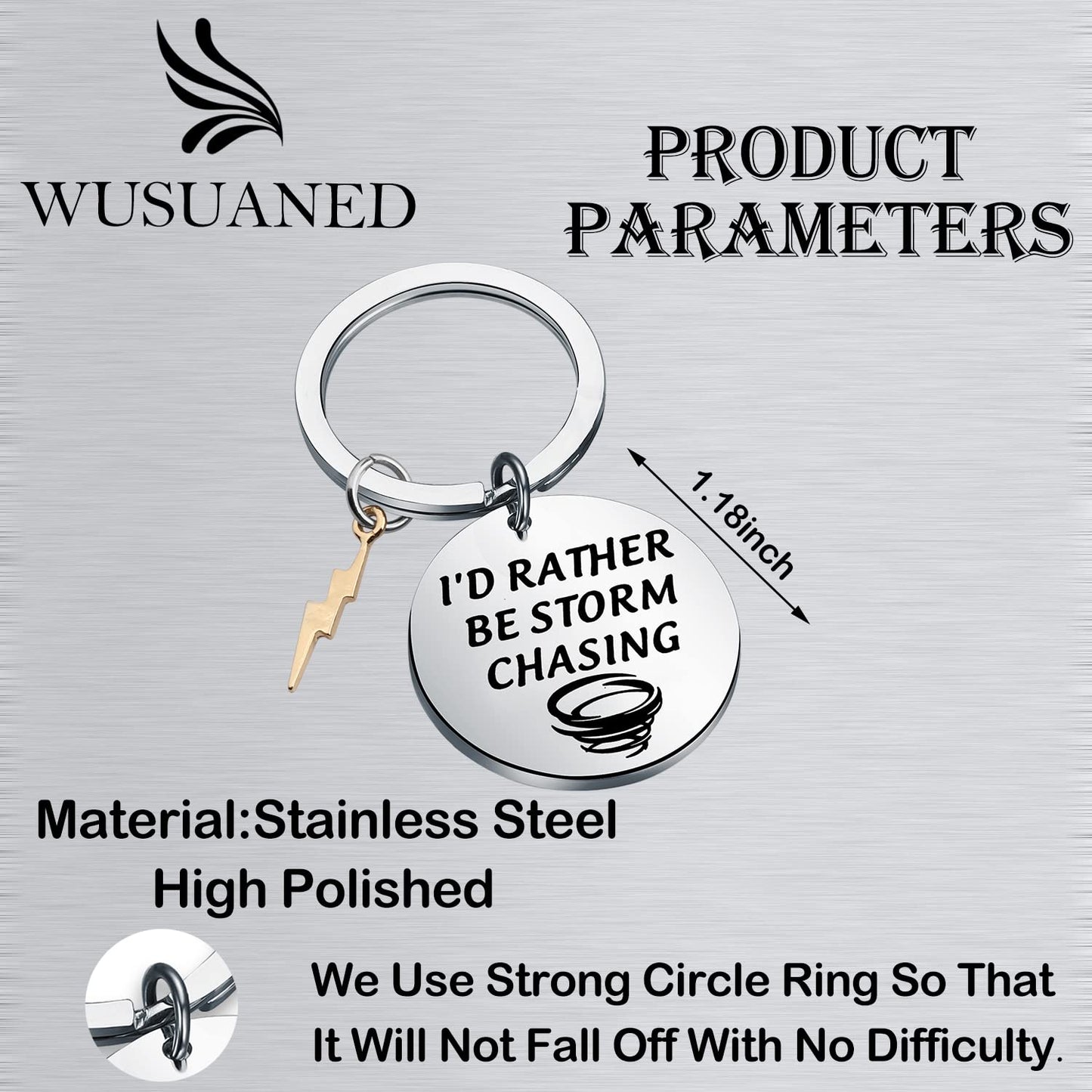 WUSUANED Funny Stormchaser Keychain I'd Rather Be Storm Chasing Jewelry Tornado Hunter Gifts For Meteorologist Forecaster