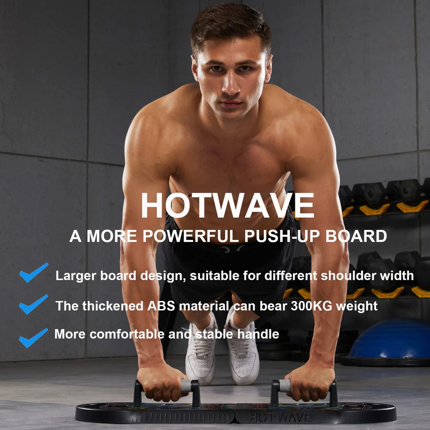 HOTWAVE Push Up Board Fitness, Portable Foldable 20 in 1 Push Up Bar at Home Gym, Pushup Handles for Floor. Professional Strength Training Equipment For Man and Women