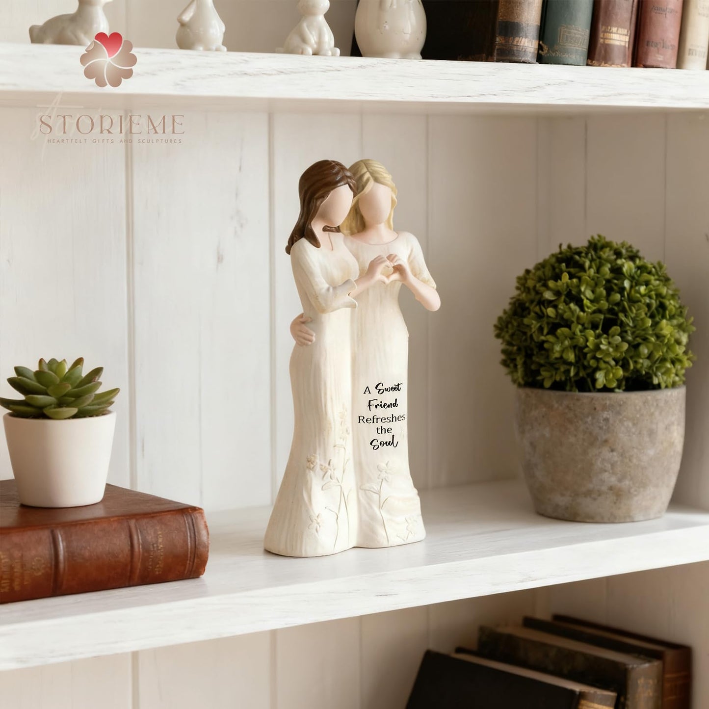 Storieme Best Friend Figurines - Friendship Bestie Gifts for Women - Christmas Birthday Gifts for Sisters from Sister