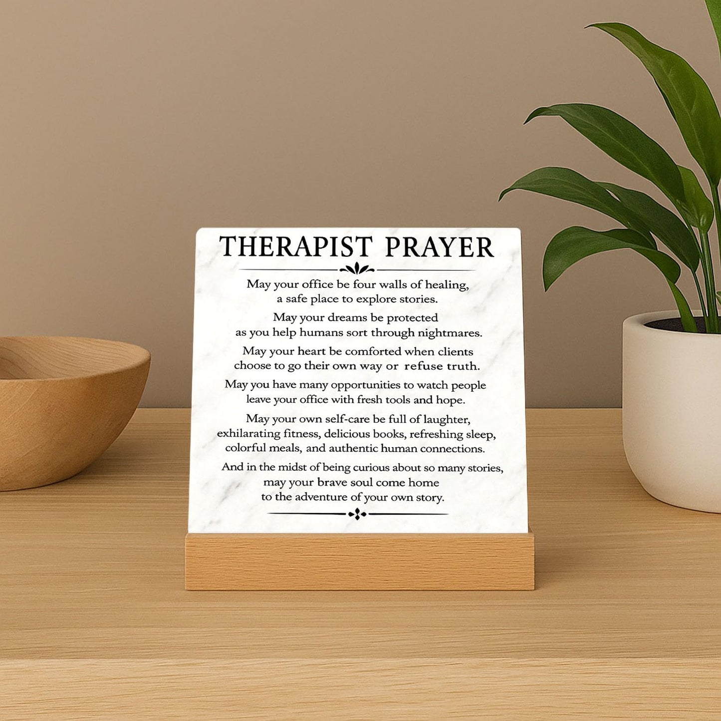 Therapist Prayer Sign Therapist Office Desk Decor Sign - Therapist Gifts for Mental Health Therapists Counselor Psychologist Psychotherapist Counselor Gifts for Women Prayer Plaque