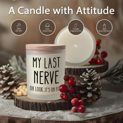 Mothers Day Gifts for Mom Wife Daughter Sister Grandma Funny Home Decor Mom Gift Spa Self Care Birthday Gifts for Women Her Coworkers Best Friend Mother's Day Unique Gift Ideas, My Last Nerve Candle
