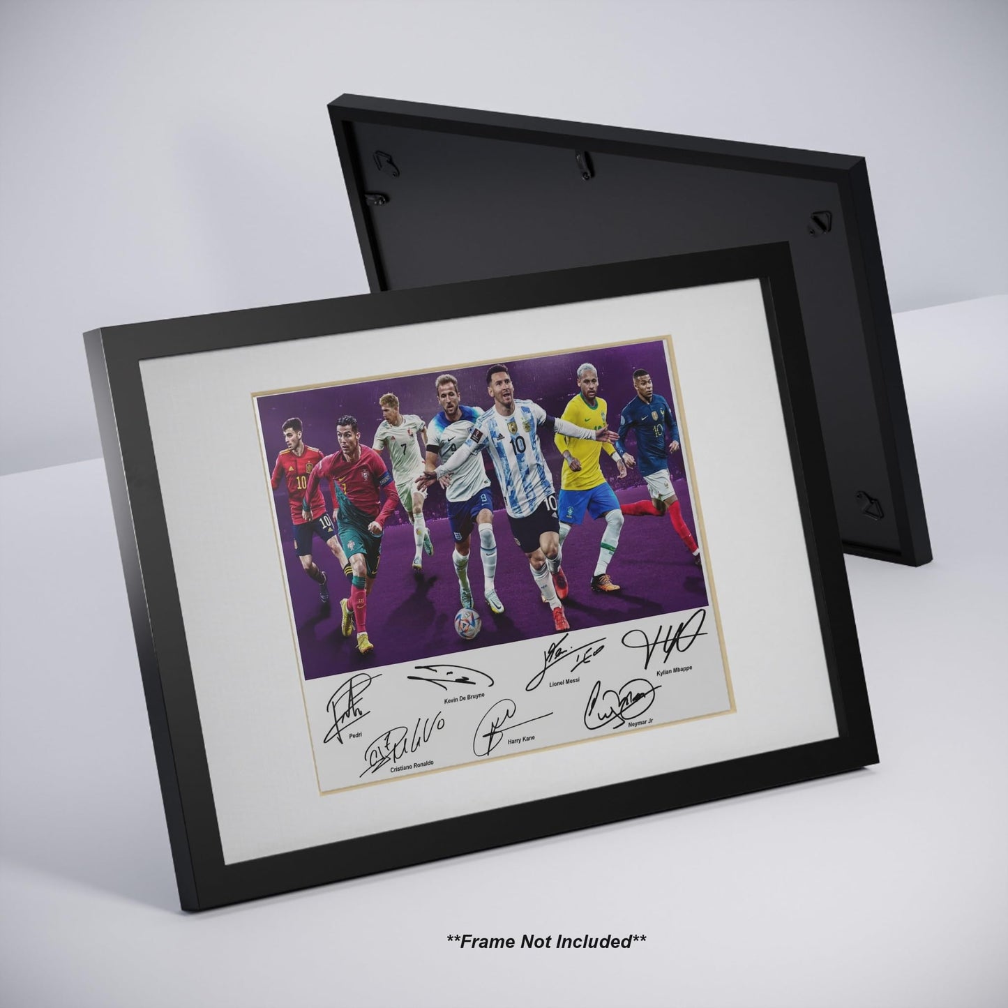 Ikonic Fotohaus Cristiano Ronaldo Lionel Messi Neymar Jr Kane Pedri Mbape Signed Photo Autograph Print Wall Art Home Decor