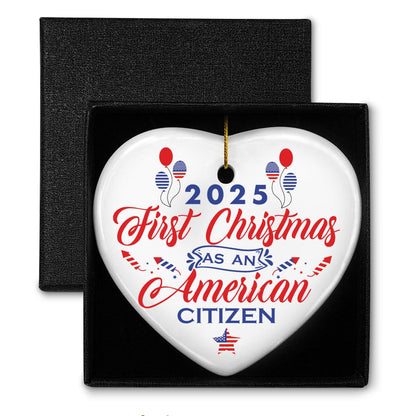Christmas Ornament Gifts for New Americans, First Christmas as an American Citizen, Keepsake Tree Decorations, US Citizenship Gifts