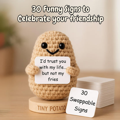 Funny Friendship Gift - Tiny Potato Crochet W/ 30 Sassy Messages for Women Friends Bestie BFF Coworker - Best Friend Birthday Gifts for Women, Sister Birthday, College Graduation Present Idea for Her