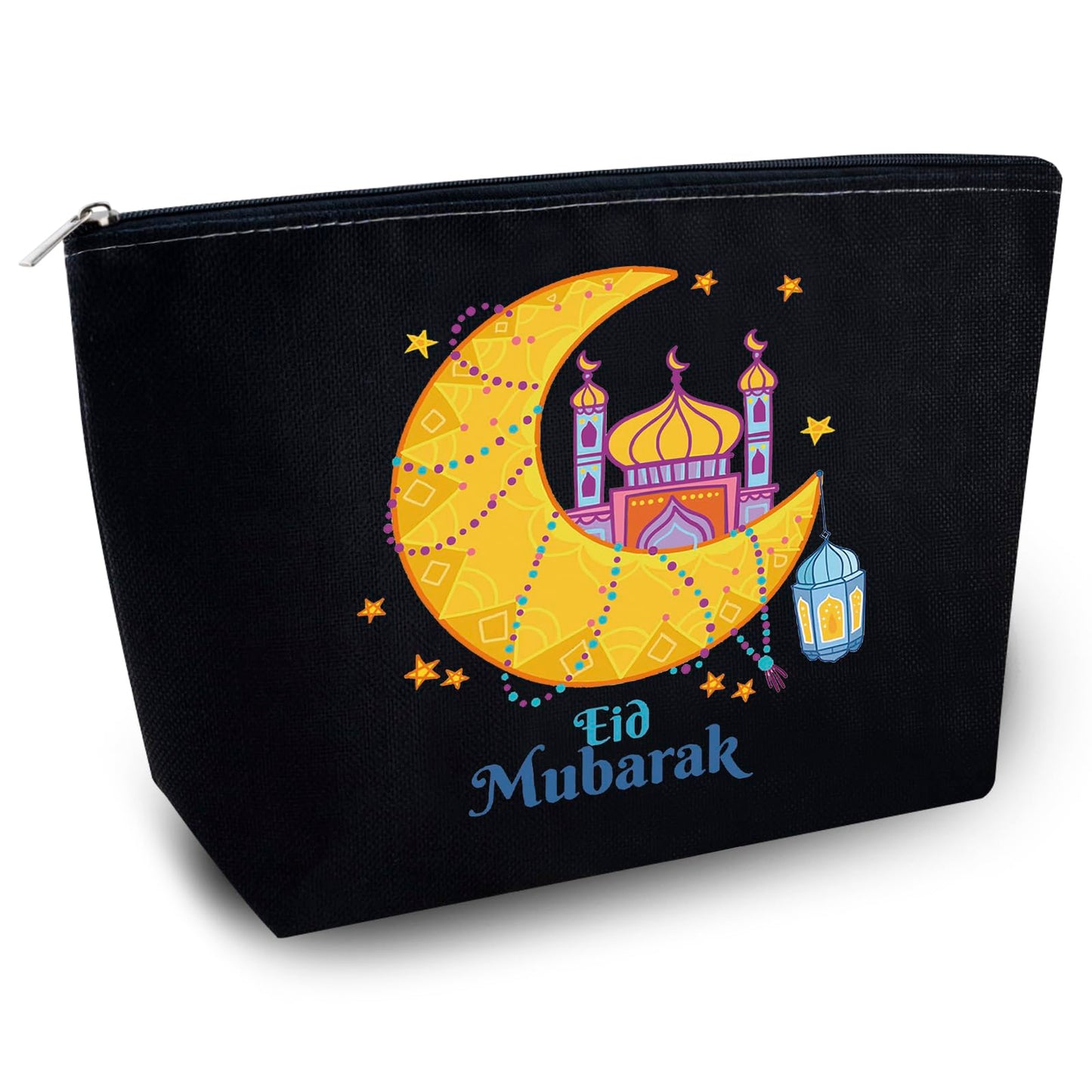 Eid Gifts for Women Eid Mubarak Gift Bags Ramadan Gifts for Women Ramadan Gift Makeup Bag for Muslim Supplies Al Fitr Party Decoration Mubarak Make Up Bag Stars Cosmetic Pouch