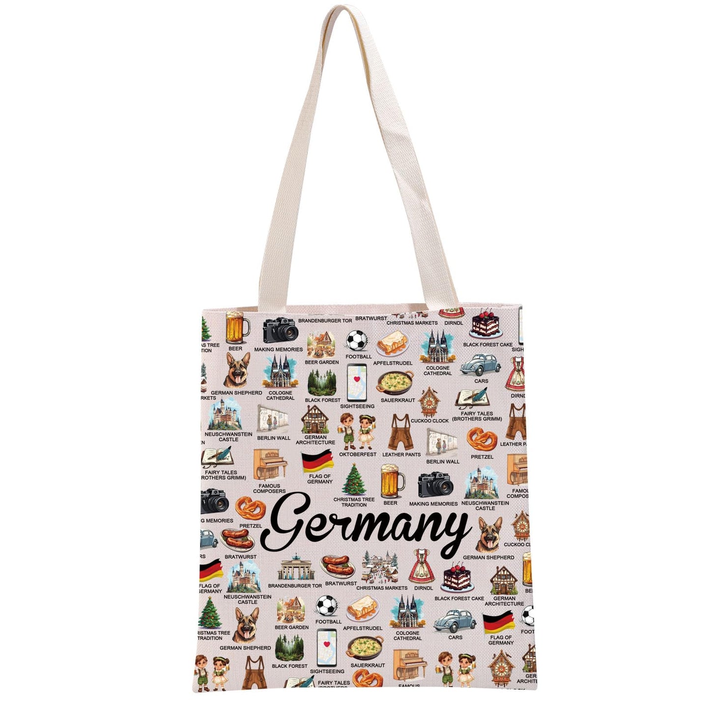 G2TUP Germany Lover Gift Germany Travel Tote Bag German Culture Handbag Germany Tourism Gift German Lover Gift