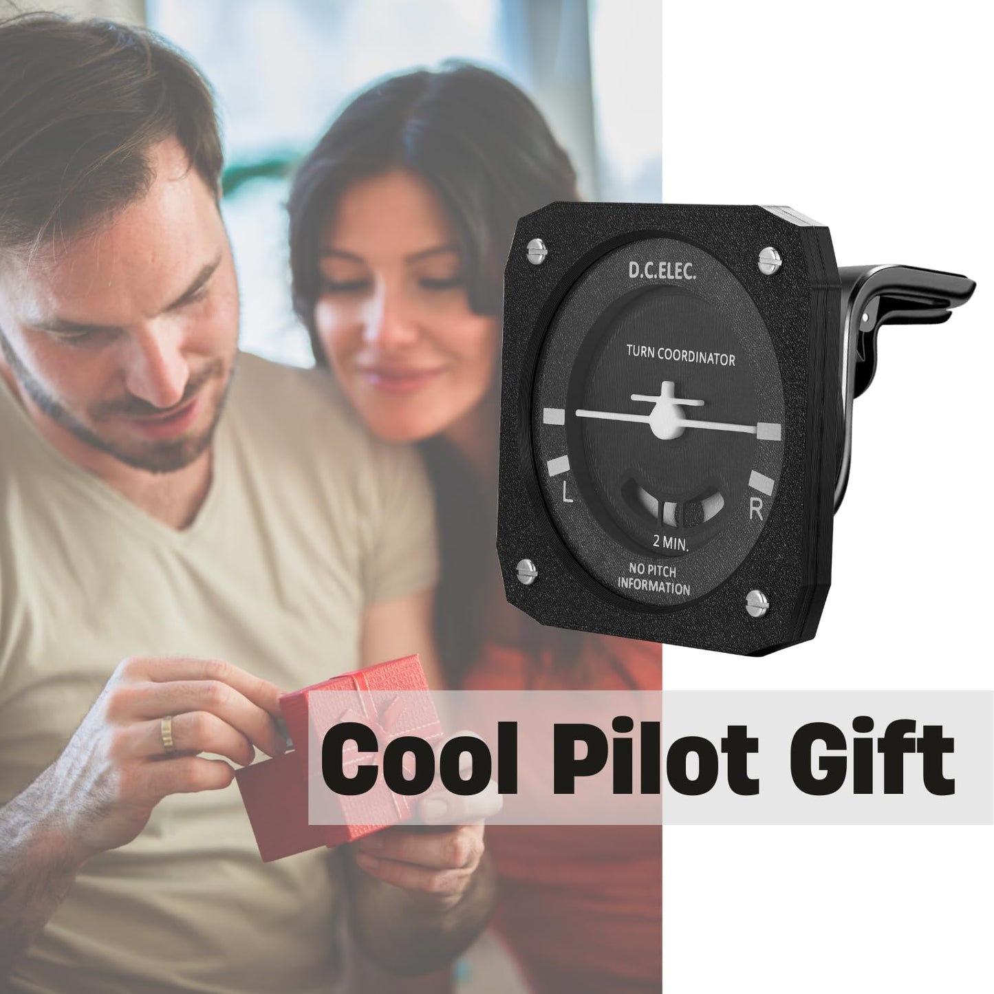 Pilot Gifts Turn Coordinator model for Car Vent,Aviation Gift of Flight school, Airplane novelty gifts for men, Father's Day, Christmas, Birthday